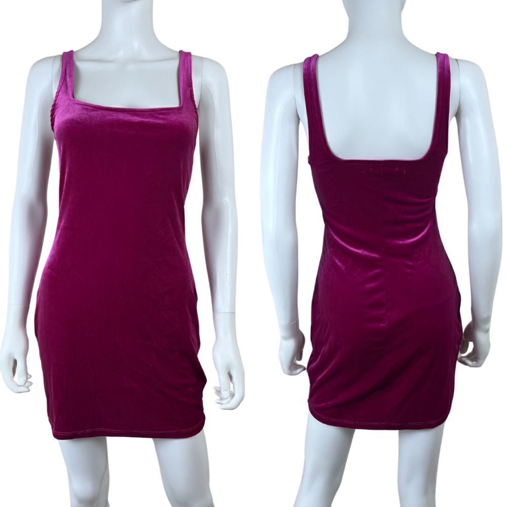 Urban Outfitters Hailey Women Size S Pink Velvet Sleeveless Bodycon Mini Dress